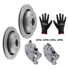 Rear Drilled Rotors+Brake Calipers for Chrysler Aspen 2007-2009/Ram 1500 2011-18