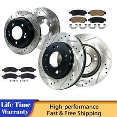 Front Rear Drilled Rotors Brake Pads Kit for Saturn Outlook GMC Acadia 2007 2008