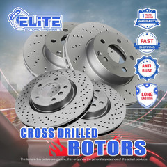 Front & Rear Cross Drilled Brake Rotors for 2018 – 2023 Audi S4