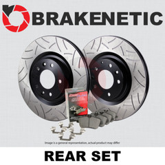 REAR BRAKENETIC Premium GT Slot Brake Rotors + Ceramic Pads 55.35198.31