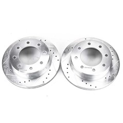 PowerStop Evolution Drilled Slotted Rotors Pair Rear For Chevy Silverado 2500