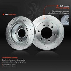 Front & Rear Drilled Rotors & Ceramic Brake Pad for Dodge Stratus Chrysler Eagle