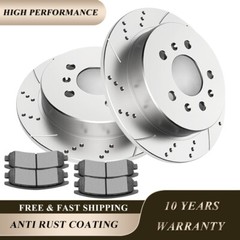 Rear Drilled Rotors + Brake Pads for Chevrolet Impala Monte Carlo Buick LaCrosse