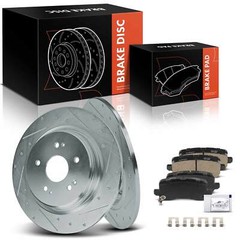 6Pcs Rear Drilled Brake Rotor & Ceramic Brake Pad for Acura TLX 2015 2016-2020