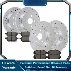 10.84” Front 10.20” Rear Rotors and Brake Pads for 1.8L Toyota Corolla Matrix