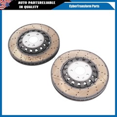 NEW Set Of 2 For Audi A6 A8 Q Q7 Q8 Front Vented Brake Disc Rotors 4M0615301AS
