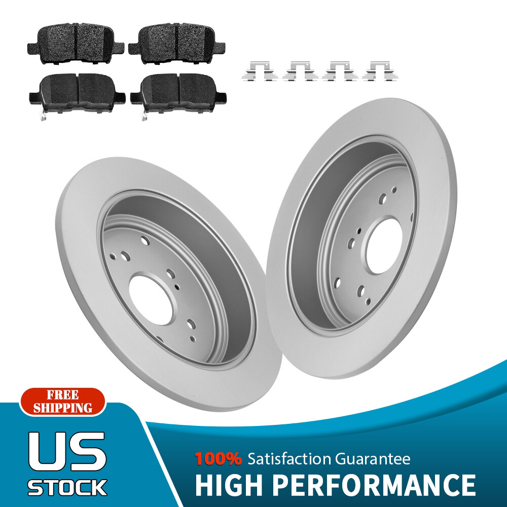 Rear Disc Rotors + Ceramic Pads for 2001 2002 2003 2004 2005 2006 Honda Pilot
