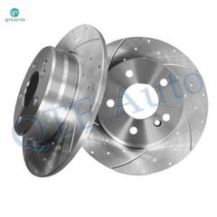 Rear Drilled Slotted Brake Disc Rotors For 1999-2003 Mercedes-Benz CLK430 Base