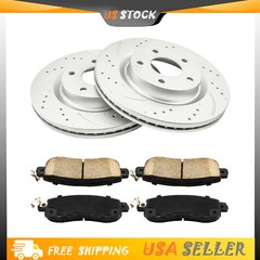 For Nissan Altima 2014-2017 2018 2019 Front Drilled Brake Rotors + Ceramic Pads