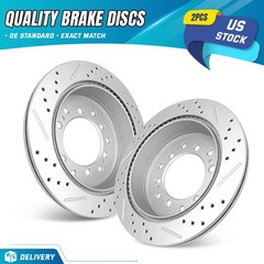 Rear Drilled Disc Brake Rotor LH & RH Pair for Toyota 4Runner FJ Cruiser Truck
