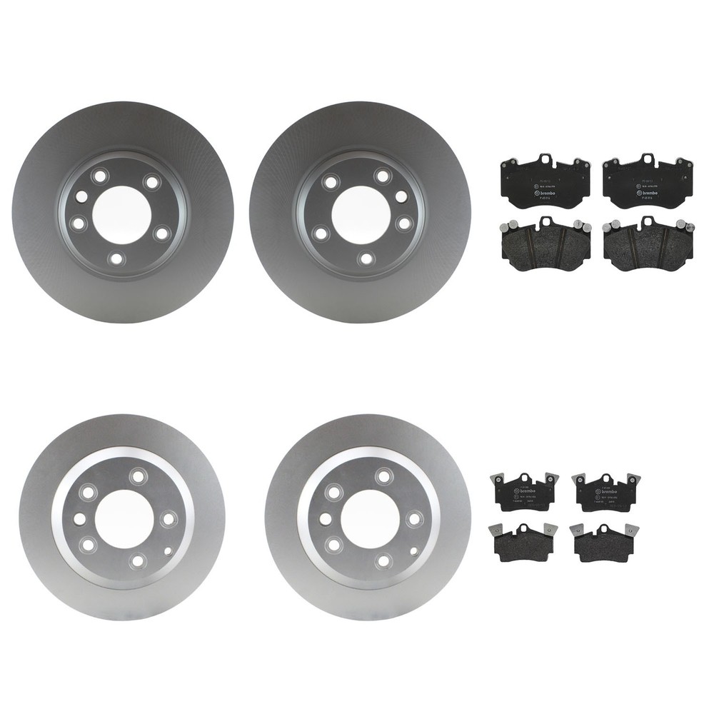 SHW Perf OEM Front Rear Brake Kit Disc Rotors Brembo Pads for Cayenne 18″ Wheels