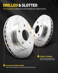2x Front Brake Rotors For 2007-2008 Ford Edge 2010-2014 Ford Edge Lincoln MKX