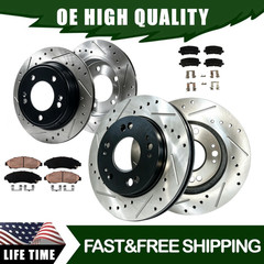 Front + Rear Drilled Rotors Brake Ceramic Pads Fit 2009 2010 – 2014 Honda Pilot