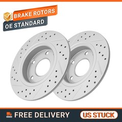 Rear Drilled and Slotted Disc Brake Rotors for Mazda 3 Sport CX-3 CX-30
