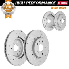 Front + Rear Drilled Slotted Brake Rotors for 2010 – 2015 Chevy Camaro V6 LS LT