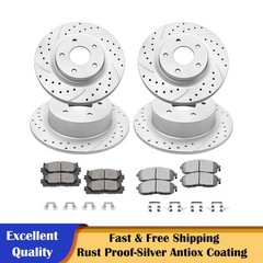 Fit for 2007-13 Nissan Altima Front Rear Discs Rotors Ceramic Brakes Pads Kits
