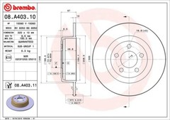 Brembo Rear Disc Brake Rotor for 300, Challenger, Charger, Magnum (08.A403.11)