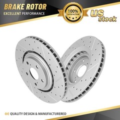 Front Drilled Brake Rotors Pair for Toyota Highlander 2008-2019 Sienna 2011-2020