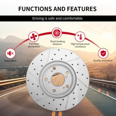 Front Drilled Rotor + Brake Pad for 2011-2018 Jeep Grand Cherokee Dodge Durango