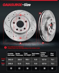 Front Rear Drilled Slotted Brake Rotors Ceramic Pads for Ford Expedition 10-17