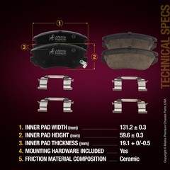 Front & Rear Rotor + Ceramic Disc Brake Pad Kit for 10-17 Chevrolet Equinox