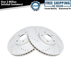 Brake Rotor Performance Drilled Slotted G-Coated Front Pair for Nissan