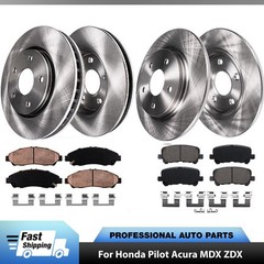 330mm Front & 334mm Rear Disc Rotors Brake Pads for Honda Pilot Acura MDX ZDX