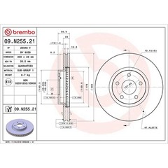 Brembo Prime Line UV Coated Vented Brake Disc – 09.N255.21 For Ford – OE Quality