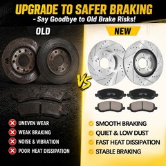 Front DRILLED Rotors Ceramic Brake Pads for Jeep Patriot Compass Caliber Avenger