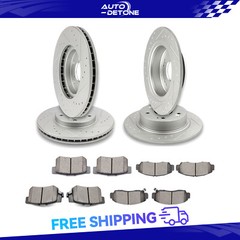 4 Pcs Front Rear Brake Rotors & 8 Pcs Brake Pads For Honda Accord 2006 2007 3.0L