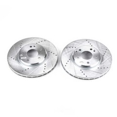 Disc Brake Rotor Set-Front Drilled, Slotted and Zinc Plated Brake Rotor Pair
