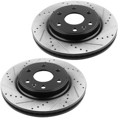 For Buick Enclave Chevy Traverse Outlook Front Slotted Rotors + Brake Pads L7