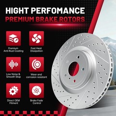 Front Drilled Rotors Brake Pads for 2011-2020 Jeep Grand Cherokee Dodge Durango