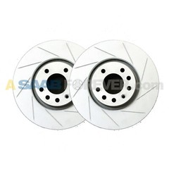 NEW GENUINE SAAB 9-3 VIGGEN SLOTTED FRONT ROTOR SET OEM DISC BRAKE 5084769