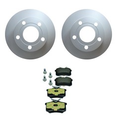 Hella Rear Rotors Low-Met Disc Brake Pad Kit For A6 Passat FWD FI