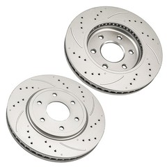 2x Front Drilled Slotted Vented Brake Rotors for 2009 Suzuki Equator 12142089