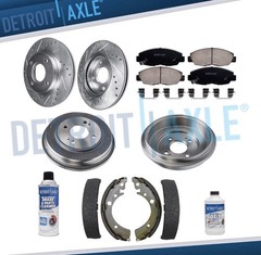 Front Rotors Brake Pads Rear Drums Shoes for 2001-2005 Honda Civic 1.7L