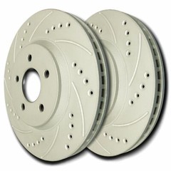 SP Performance F55-67 Drilled Slotted Brake Rotors ZRC Coating L/R Pr Rear