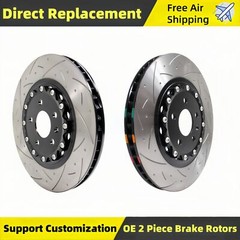 Front Disc 2 Pieces Floating Slotted Brake Rotors for BMW F90 F91 F92 F93