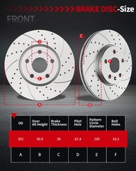 Front and Rear Brake Disc Rotor Ceramic Pad Fit Chevrolet Equinox GMC Terrain