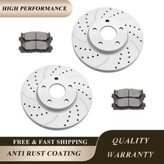 278mm Front Drilled Slotted Rotor Brake Pad Fit Ford Focus C-Max VOLVO C30 S40
