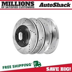 Front and Rear Drilled Brake Rotors Black Set of 4 for Chevy Malibu Pontiac G6