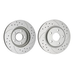 Front Drilled Slotted Zinc Plated Brake Rotors For 2005-2007 Buick LaCrosse