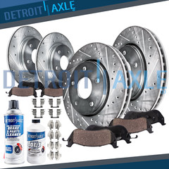 260mm Front & Rear DRILLED Rotor Ceramic Brake Pad for 1993-1996 Subaru Impreza