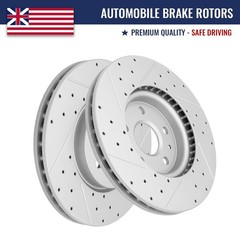 Front Drilled Slotted Brake Rotors for Chevy Malibu Impala Equinox
