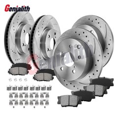 296mm Front + 281mm Rear Disc Rotors Pads Kits fits 2006 2007-2018 Toyota Rav4