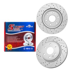 For Buick Enclave GMC Acadia Outlook Front Rear Drilled Brake Rotors +Brake Pads