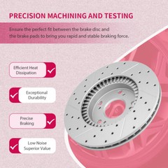 Front Rear Drilled Disc Rotors Brake Pad for Dodge Durango Jeep Grand Cherokee