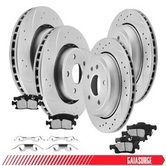 350mm Front & 330mm Rear Brake Rotors & Pads for Grand Cherokee Durango 12-20