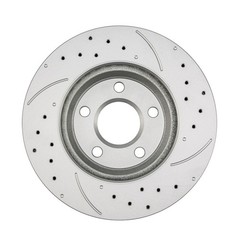 Front Drilled Slotted Zinc Plated Brake Rotors For 2005-2007 Buick LaCrosse